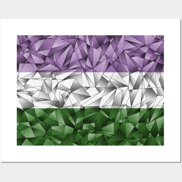 Abstract Fractal Triangles Genderqueer Pride Flag Pattern Wall Art by LiveLoudGraphics